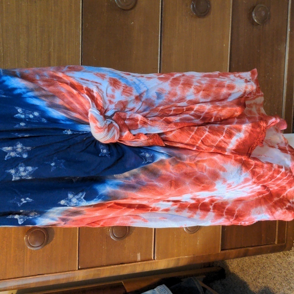 TIE DYE red white blue FASHION FORCE -swim coverup 4th Of July READY!❤️🤍💙 - Picture 4 of 13